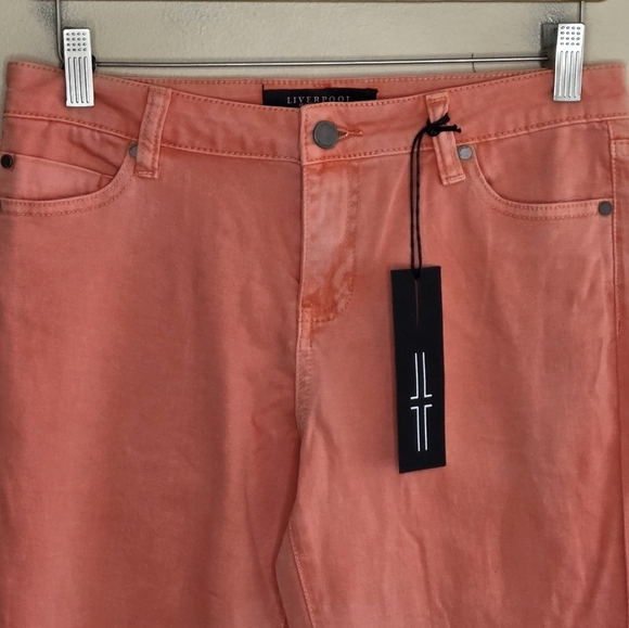 NWT Liverpool | Coral Orange Penny Ankle Skinny Cropped Jeans Size 27/4 - Picture 2 of 5